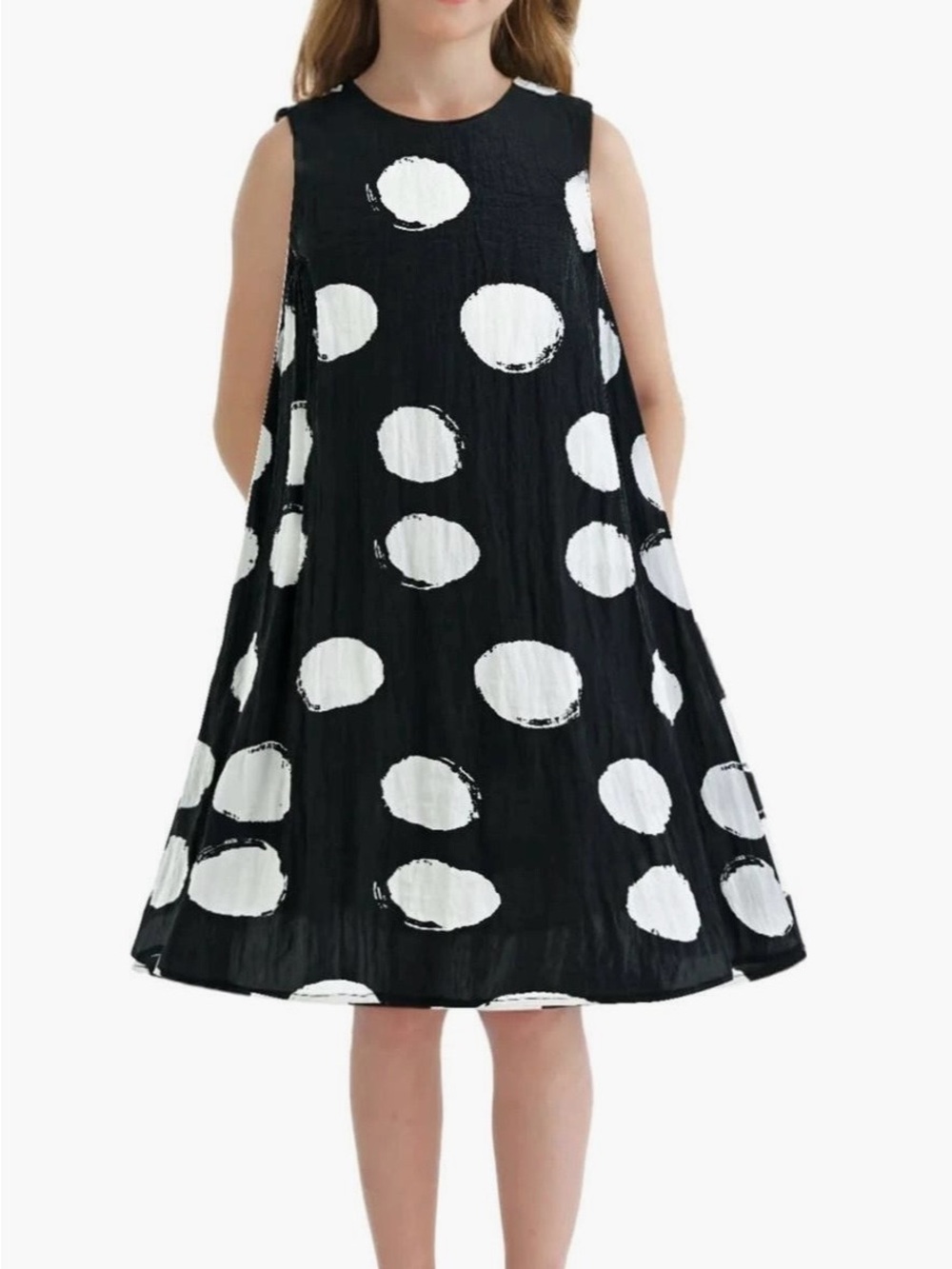 Tulle Black and White Polka Dot A-Line Dress